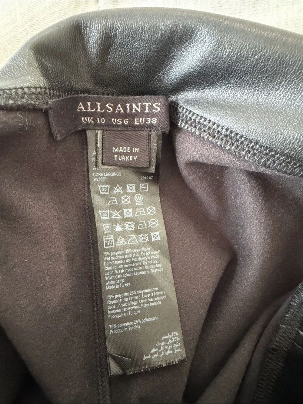 AllSaints Cora high rise faux leather Leggings